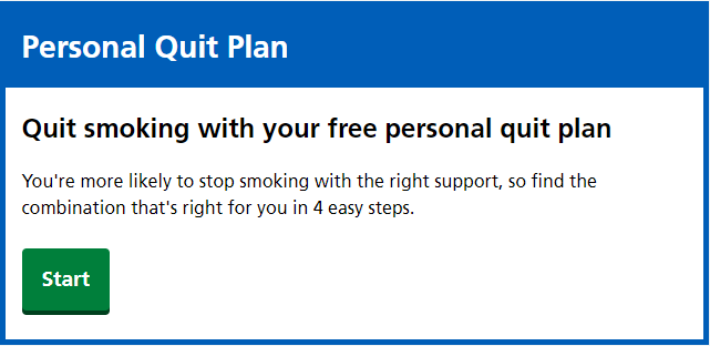 Personalised quit smoking plan