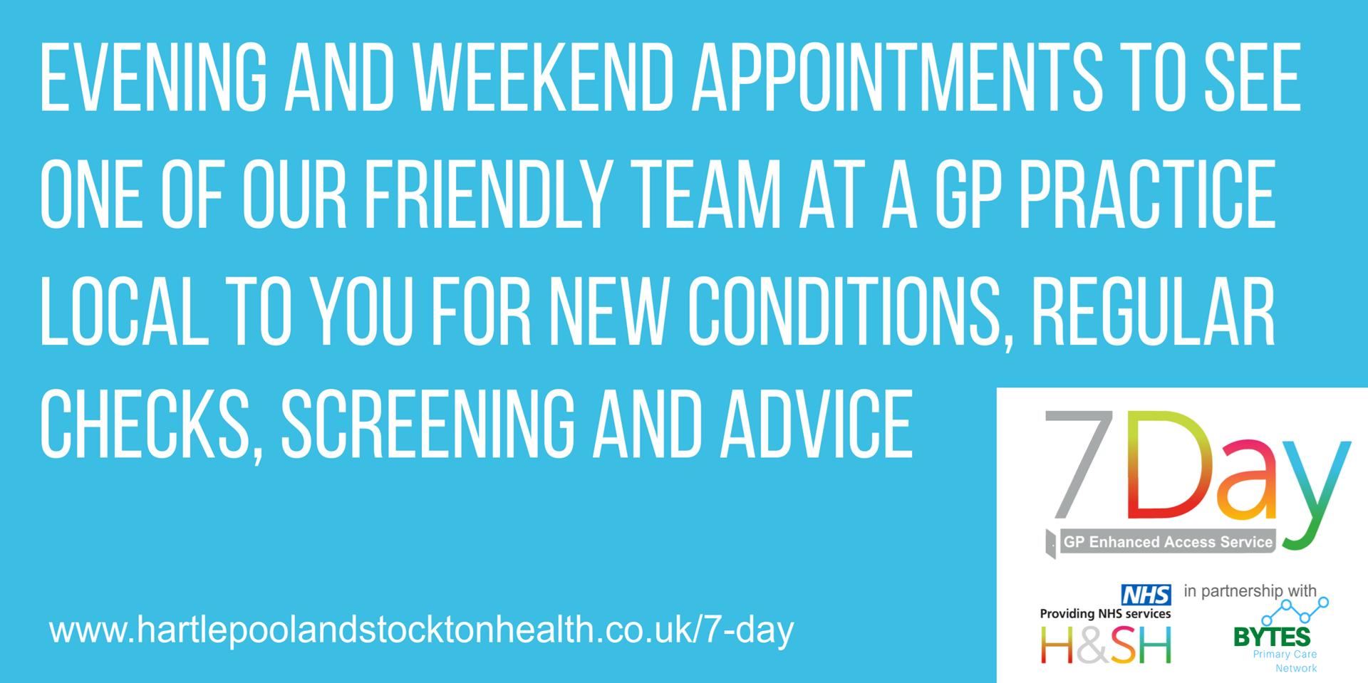 Evening and Weekend Medical Appointments Stockton on Tees